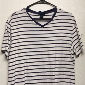 Polo white and blue striped t shirt.